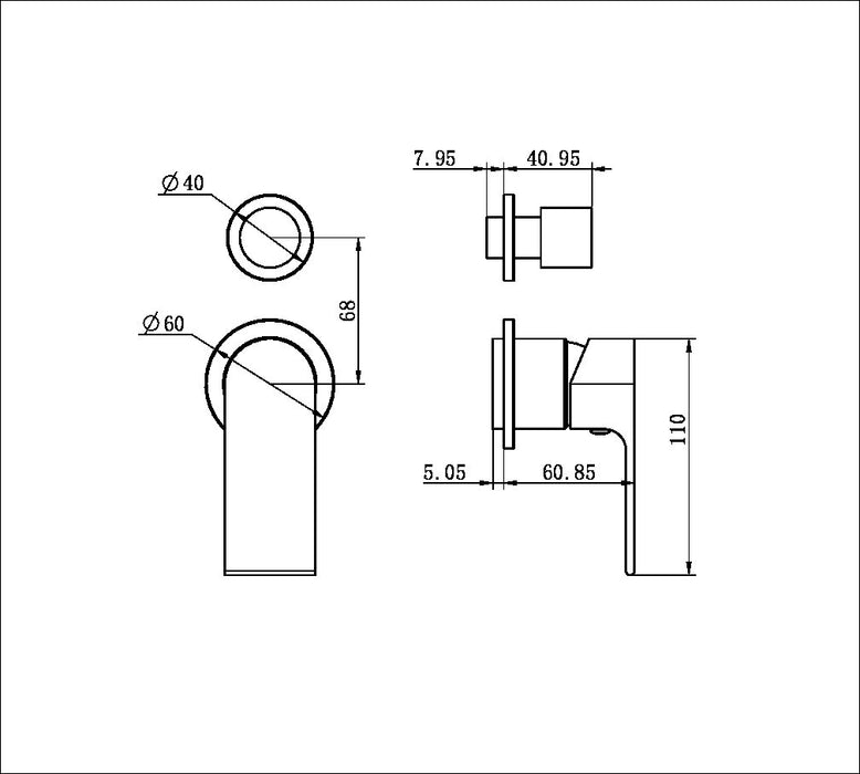 Nero Bianca Shower Mixer With Divertor Separate Back Plate Trim Kits Only - Chrome