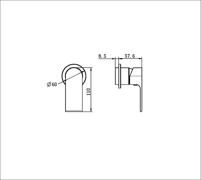 Nero Bianca Shower Mixer 60mm Plate Trim Kits Only - Chrome