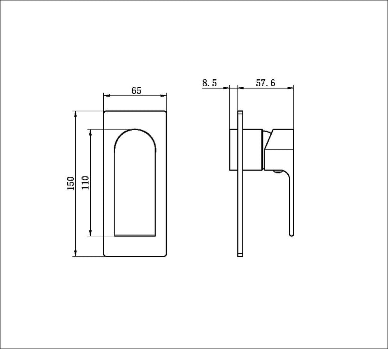 Nero Bianca Shower Mixer Trim Kits Only - Matte Black