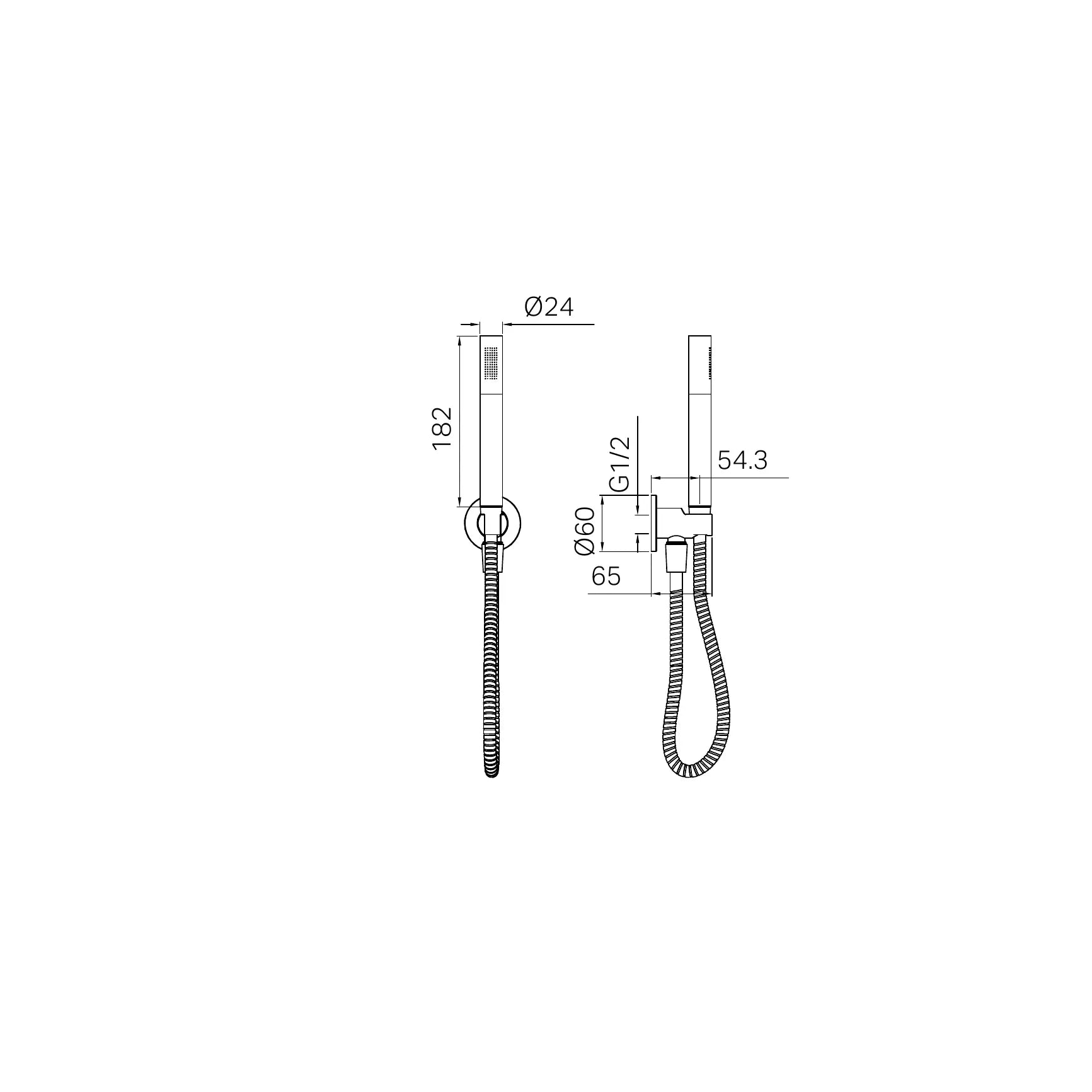 Nero Slim Shower On Bracket II Tumbled Antique Brass