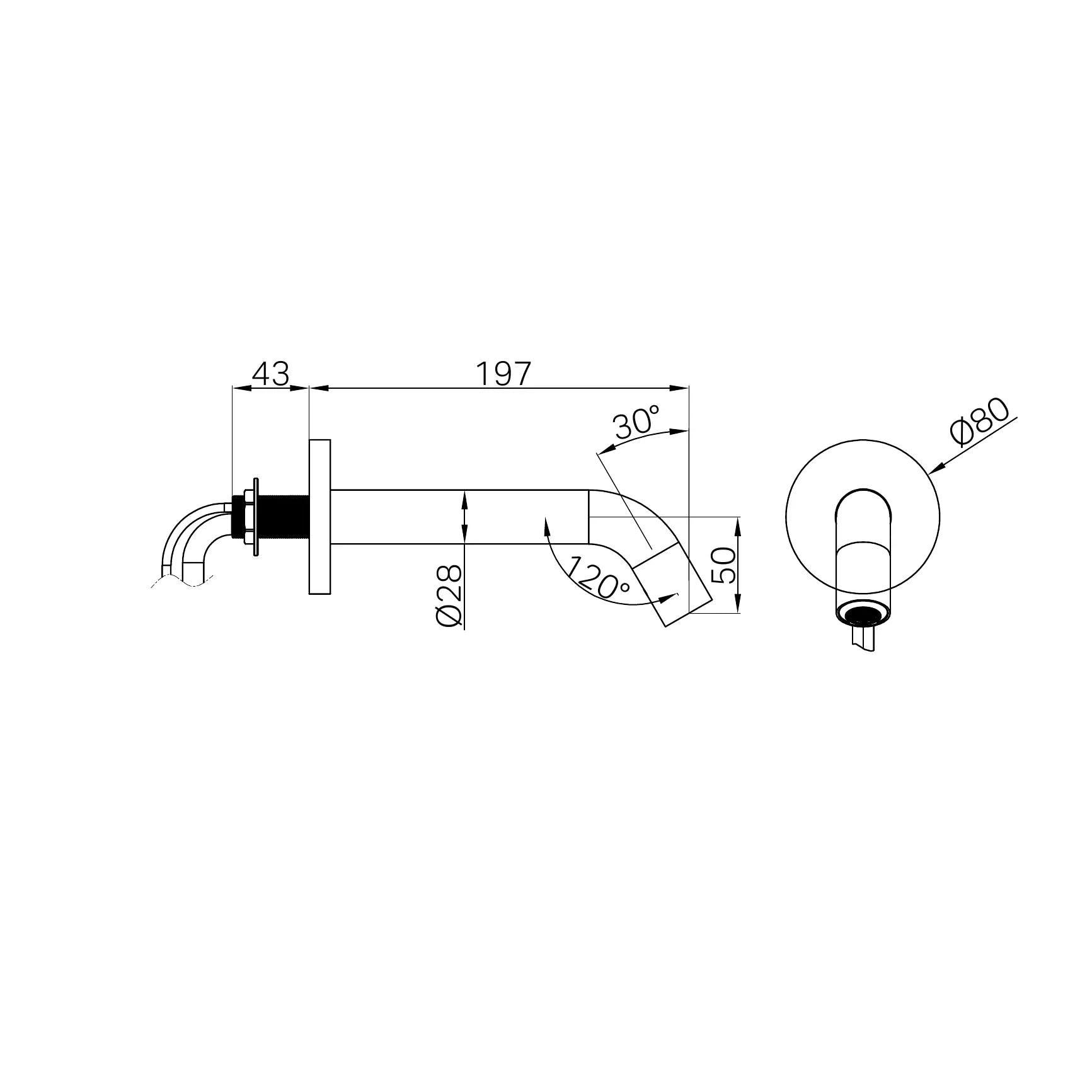 Nero Mecca Wall-Mounted Sensor Tap with 80mm Wall Plate Tumbled Antique Brass