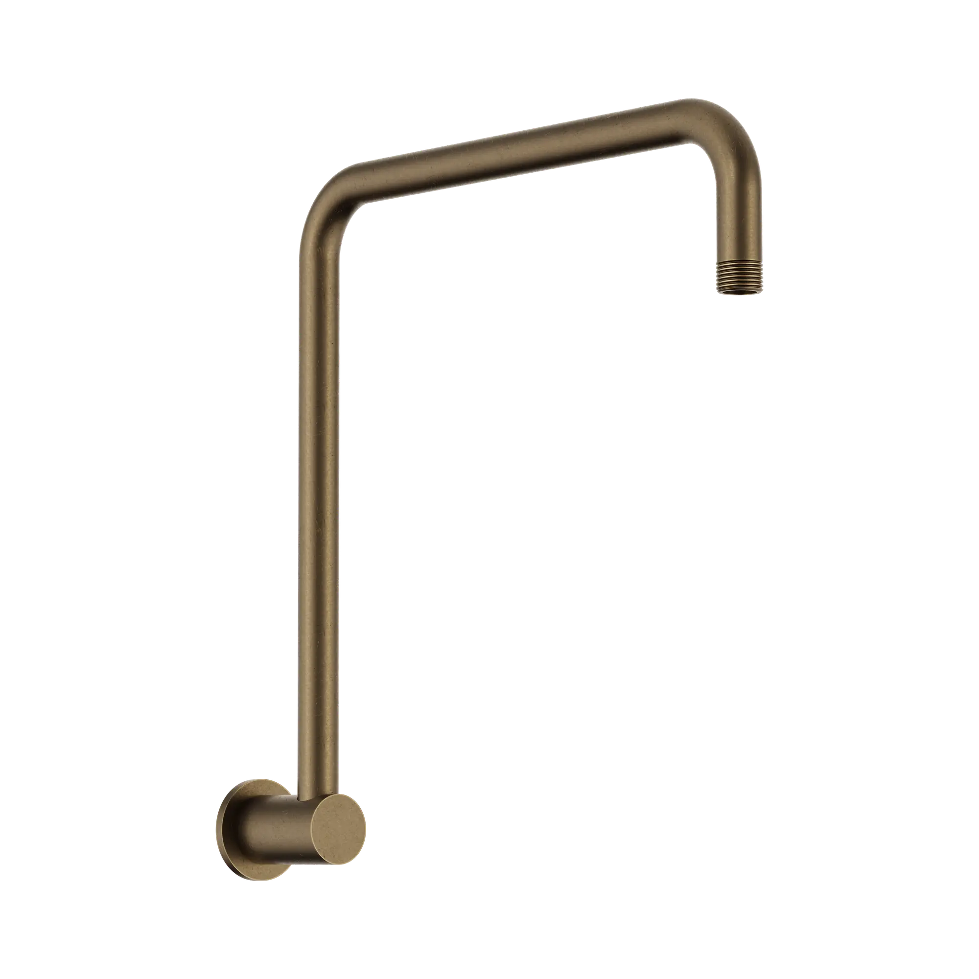Nero Round Swivel Shower Arm Tumbled Antique Brass