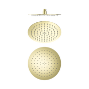 Nero 250mm Round Stainless Steel Shower Head Brushed Gold
