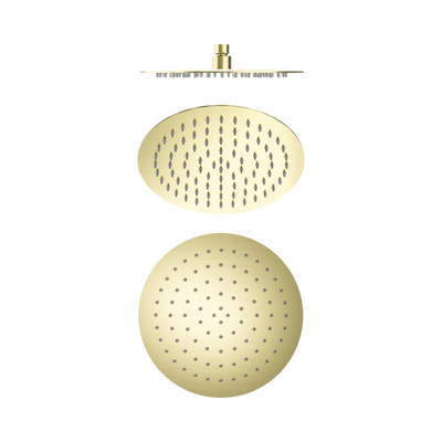 Nero 250mm Round Stainless Steel Shower Head Brushed Gold