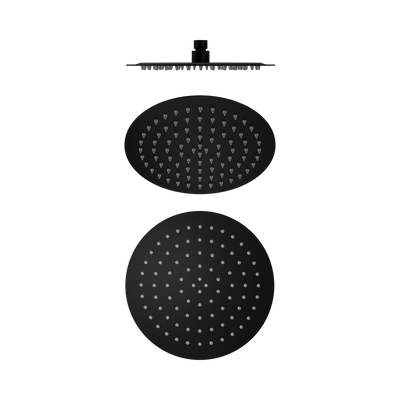 Nero 250mm Round Stainless Steel Shower Head Matte Black