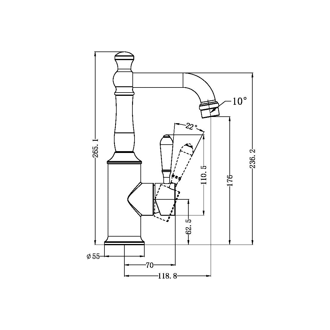 Nero York Basin Mixer with White Porcelain Lever - Brushed Nickel