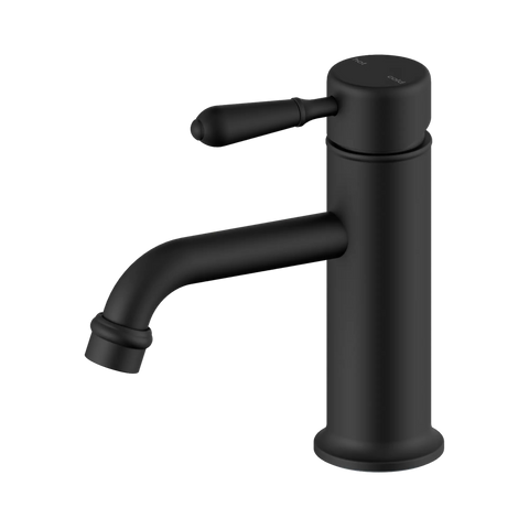 Nero York Straight Basin Mixer With Metal Lever - Matte Black