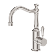 Nero York Basin Mixer Hook Spout with Metal Lever - Brushed Nickel