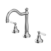 Nero York Basin Set With White Porcelain Lever - Chrome