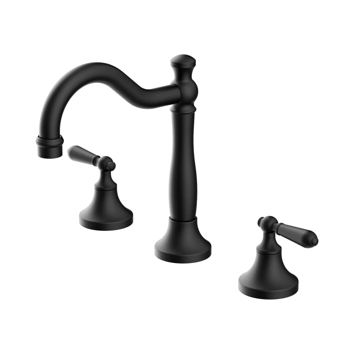 Nero York Basin Set With Metal Lever - Matte Black