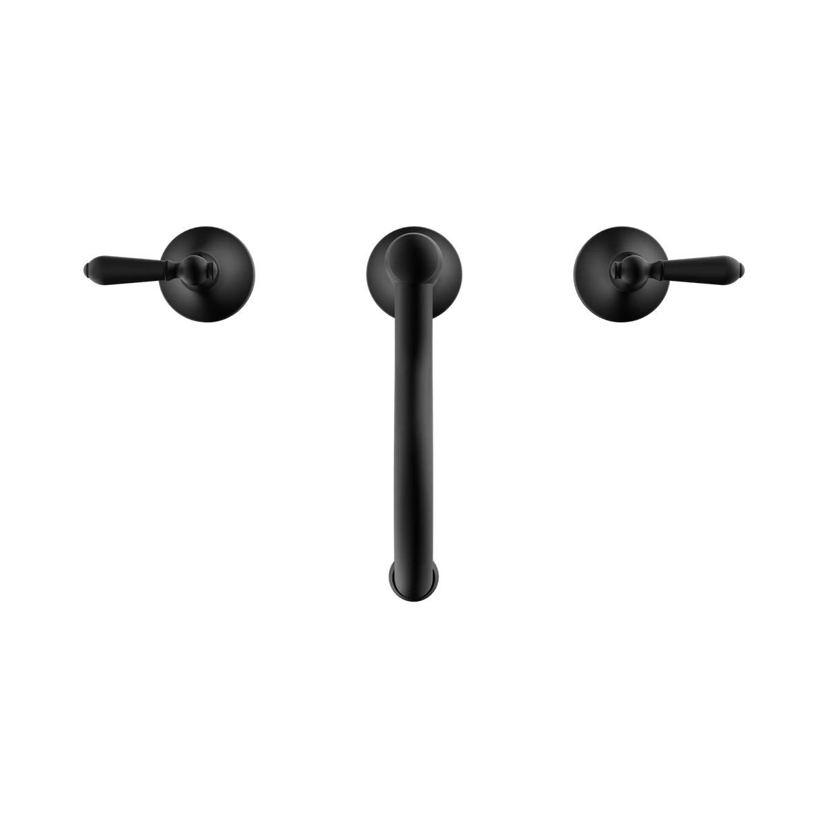 Nero York Basin Set With Metal Lever - Matte Black