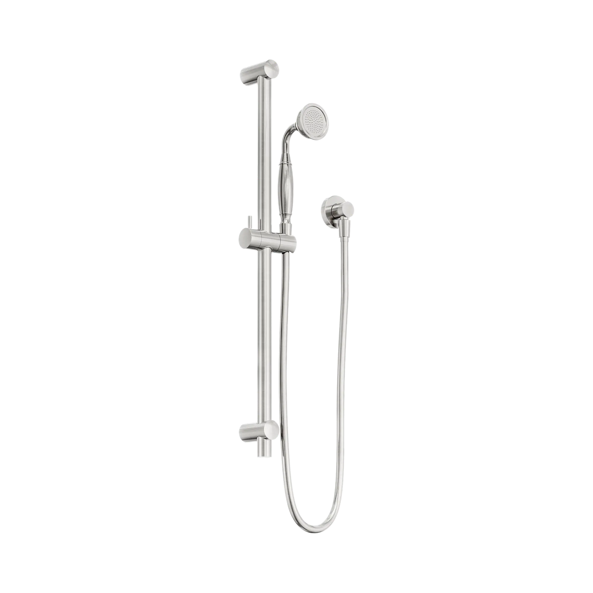 Nero York Shower Rail With Metal Hand Shower - Brushed Nickel