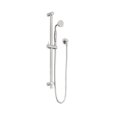 Nero York Shower Rail With Metal Hand Shower - Brushed Nickel