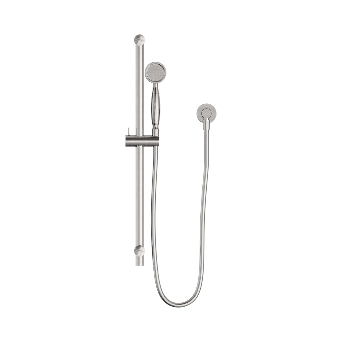 Nero York Shower Rail With Metal Hand Shower - Brushed Nickel