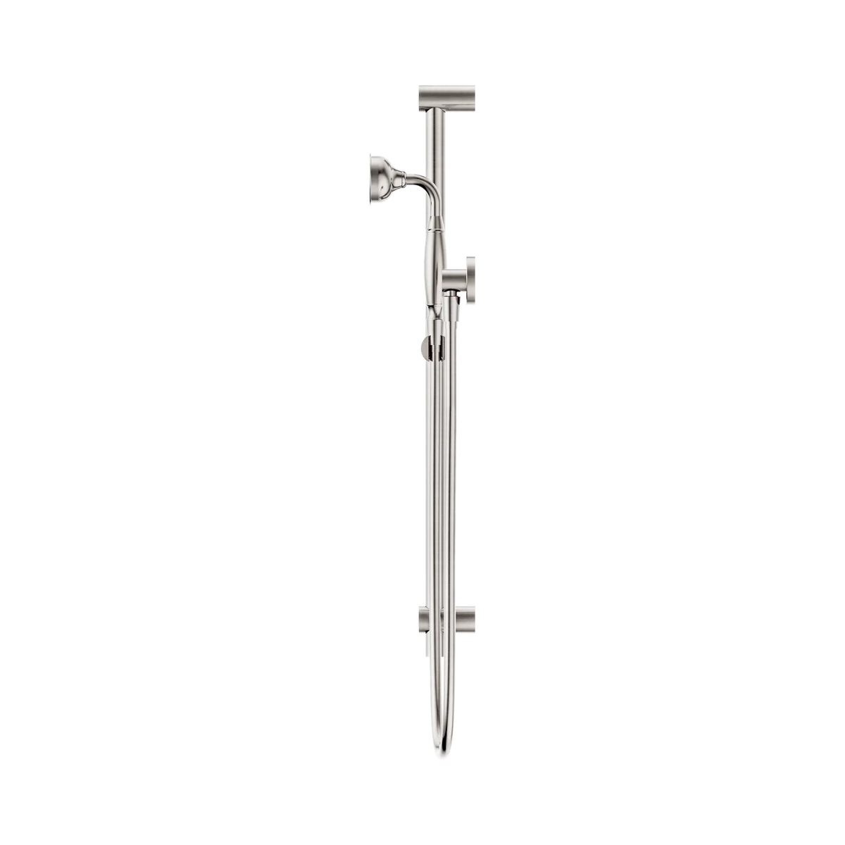 Nero York Shower Rail With Metal Hand Shower - Brushed Nickel