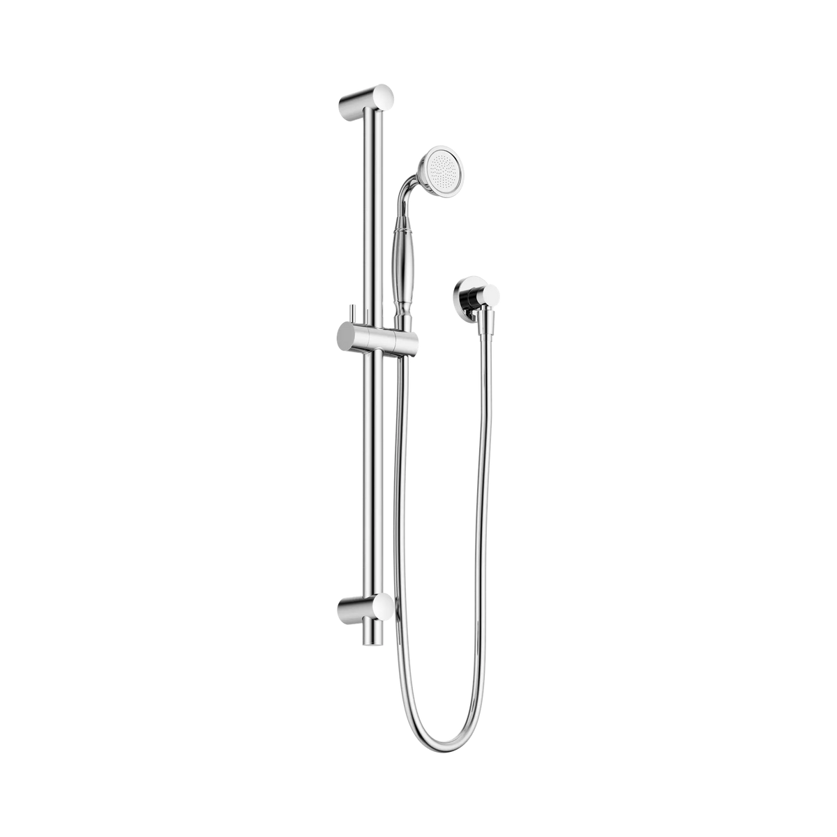 Nero York Shower Rail With Metal Hand Shower - Chrome
