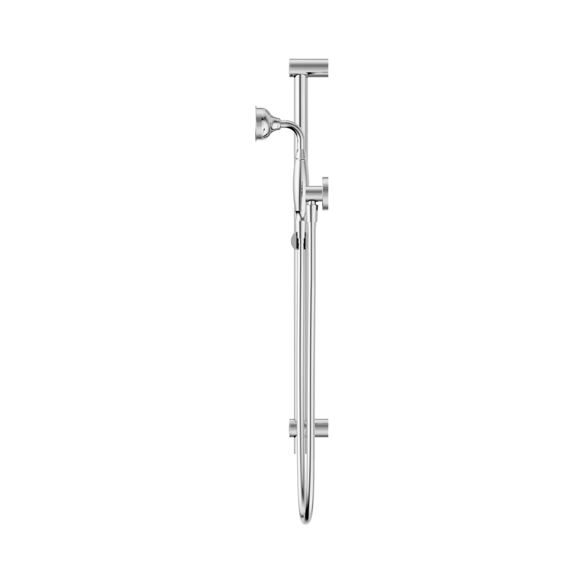 Nero York Shower Rail With Metal Hand Shower - Chrome