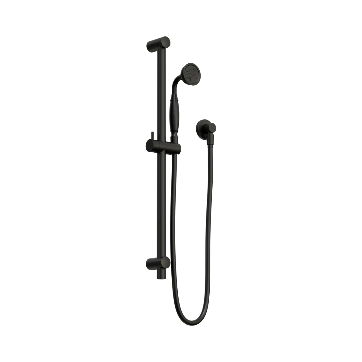 Nero York Shower Rail With Metal Hand Shower - Matte Black