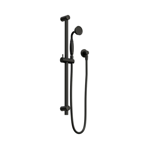 Nero York Shower Rail With Metal Hand Shower - Matte Black