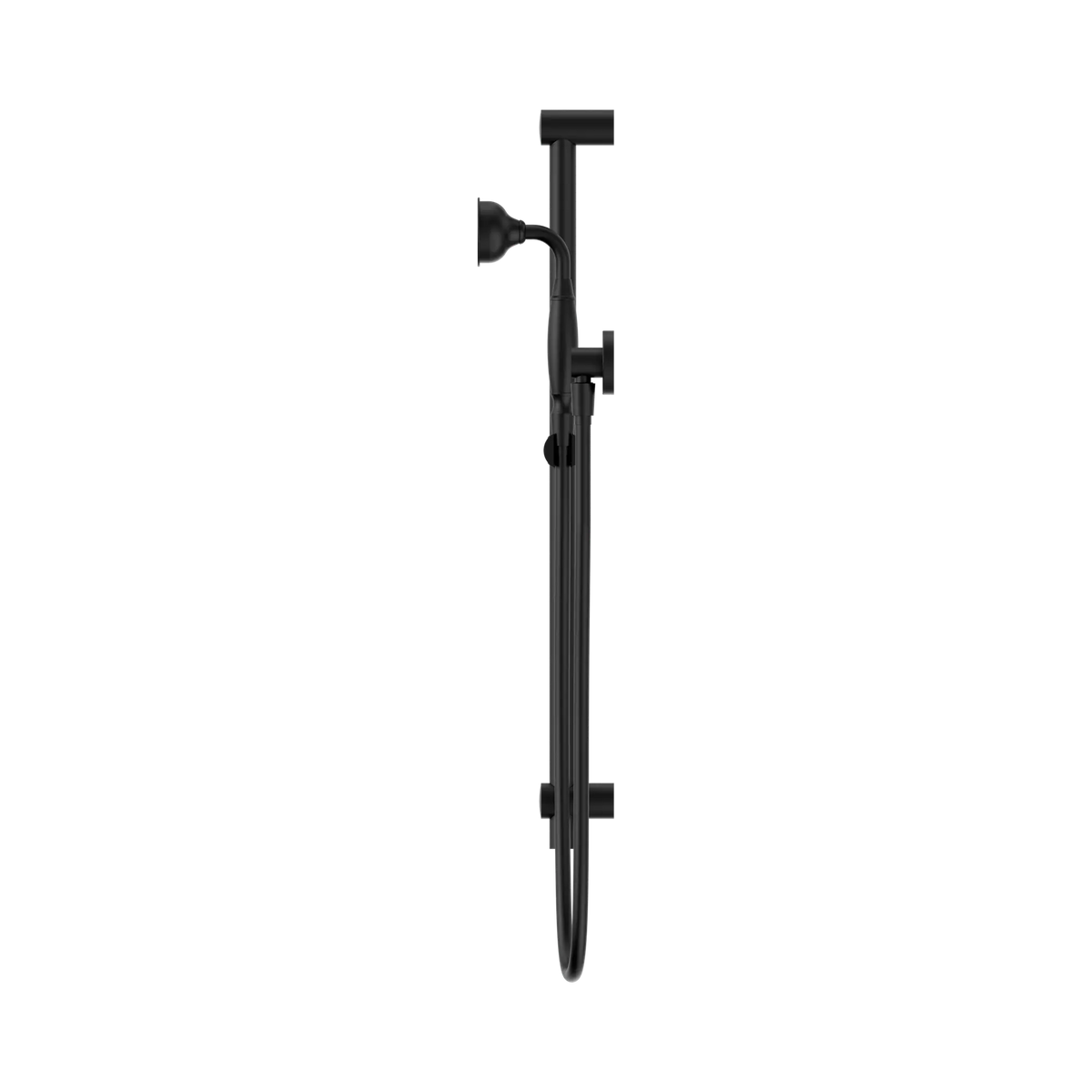 Nero York Shower Rail With Metal Hand Shower - Matte Black