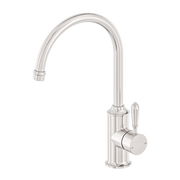 York Kitchen Mixer Gooseneck Spout with Metal Lever - Brushed Nickel