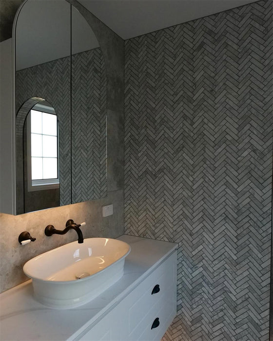 York Wall Basin Set with White Porcelain Lever - Matte Black