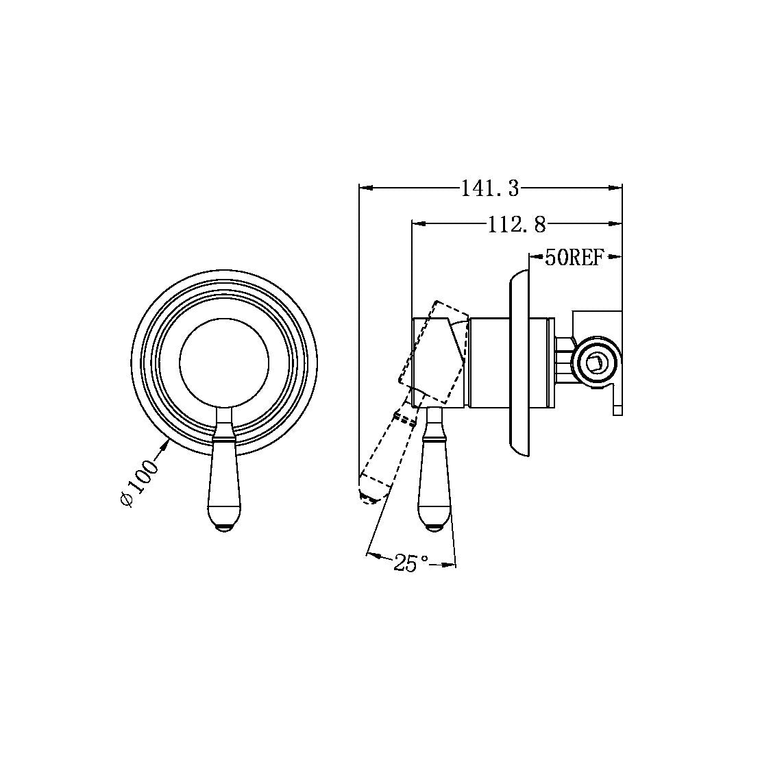 Nero York Shower Mixer with White Porcelain Lever - Brushed Nickel