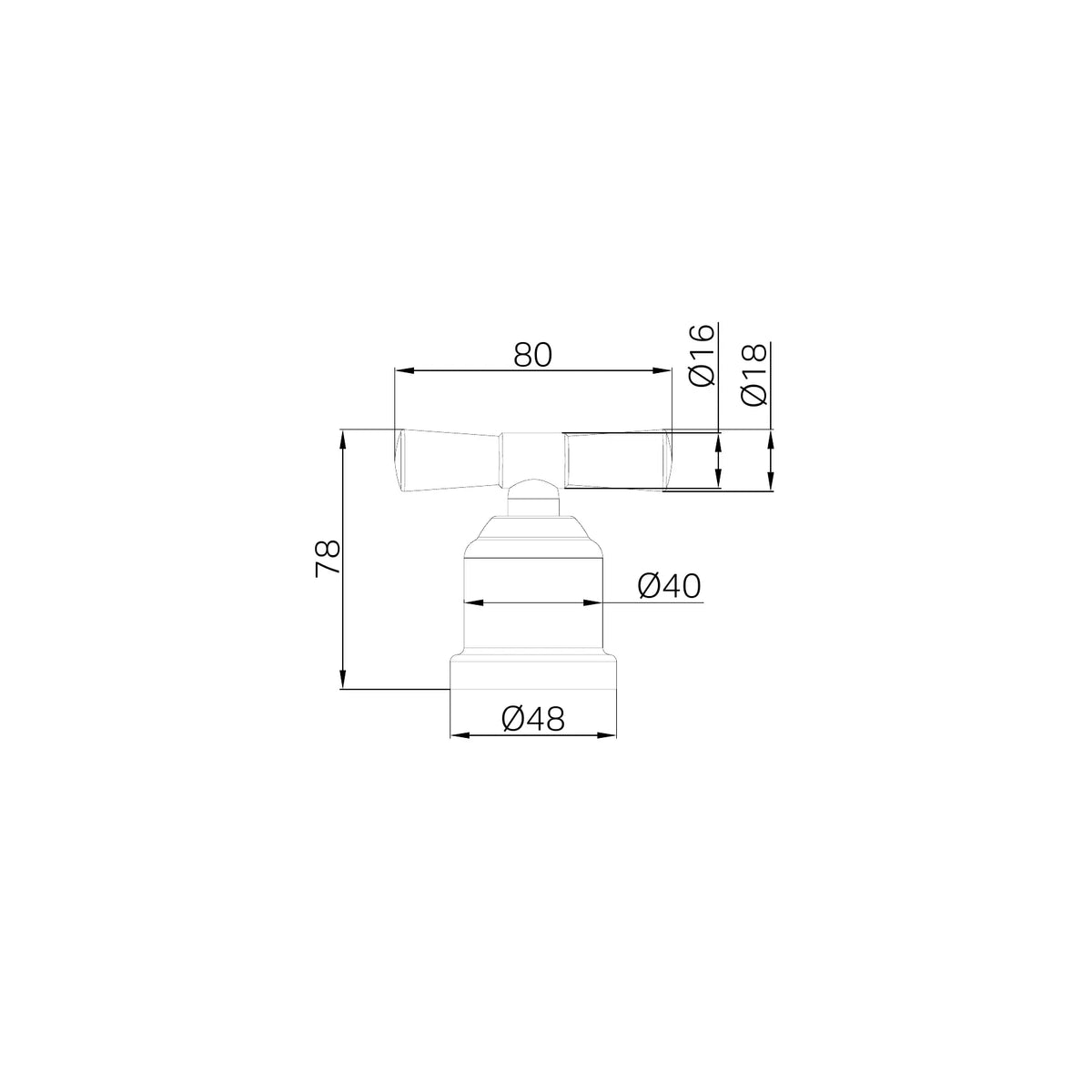 Nero York Robe Hook technical drawing
