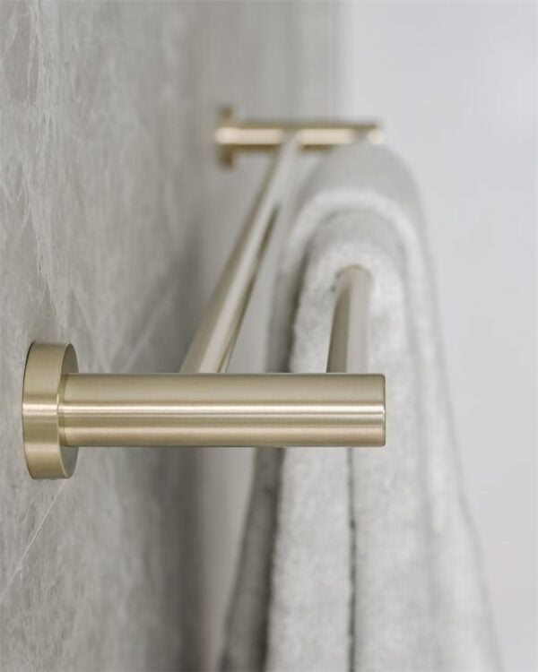 Nero Mecca Double Towel Rail 600/800mm Brushed Gold