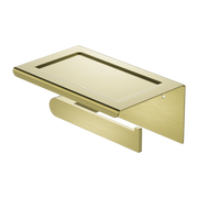 Nero Bianca Toilet Roll Holder With Phone Holder - Brushed Gold