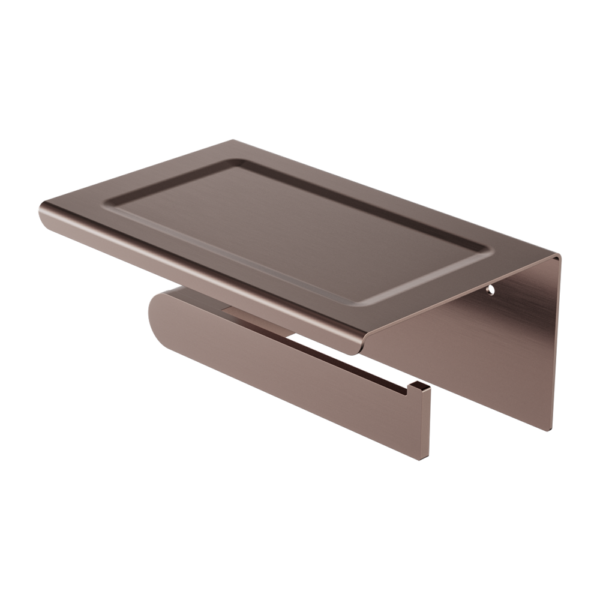 Nero Bianca Toilet Roll Holder With Phone Holder - Brushed Bronze