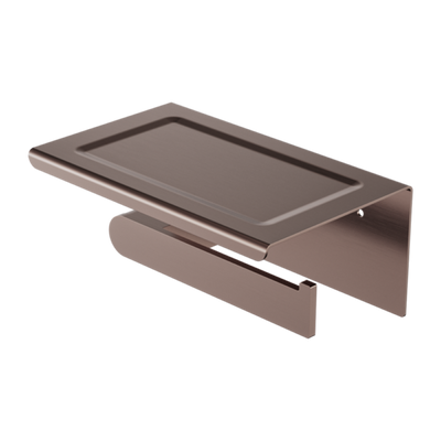 Nero Bianca Toilet Roll Holder With Phone Holder - Brushed Bronze