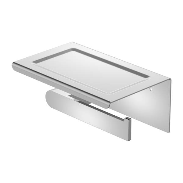Nero Bianca Toilet Roll Holder With Phone Holder - Chrome