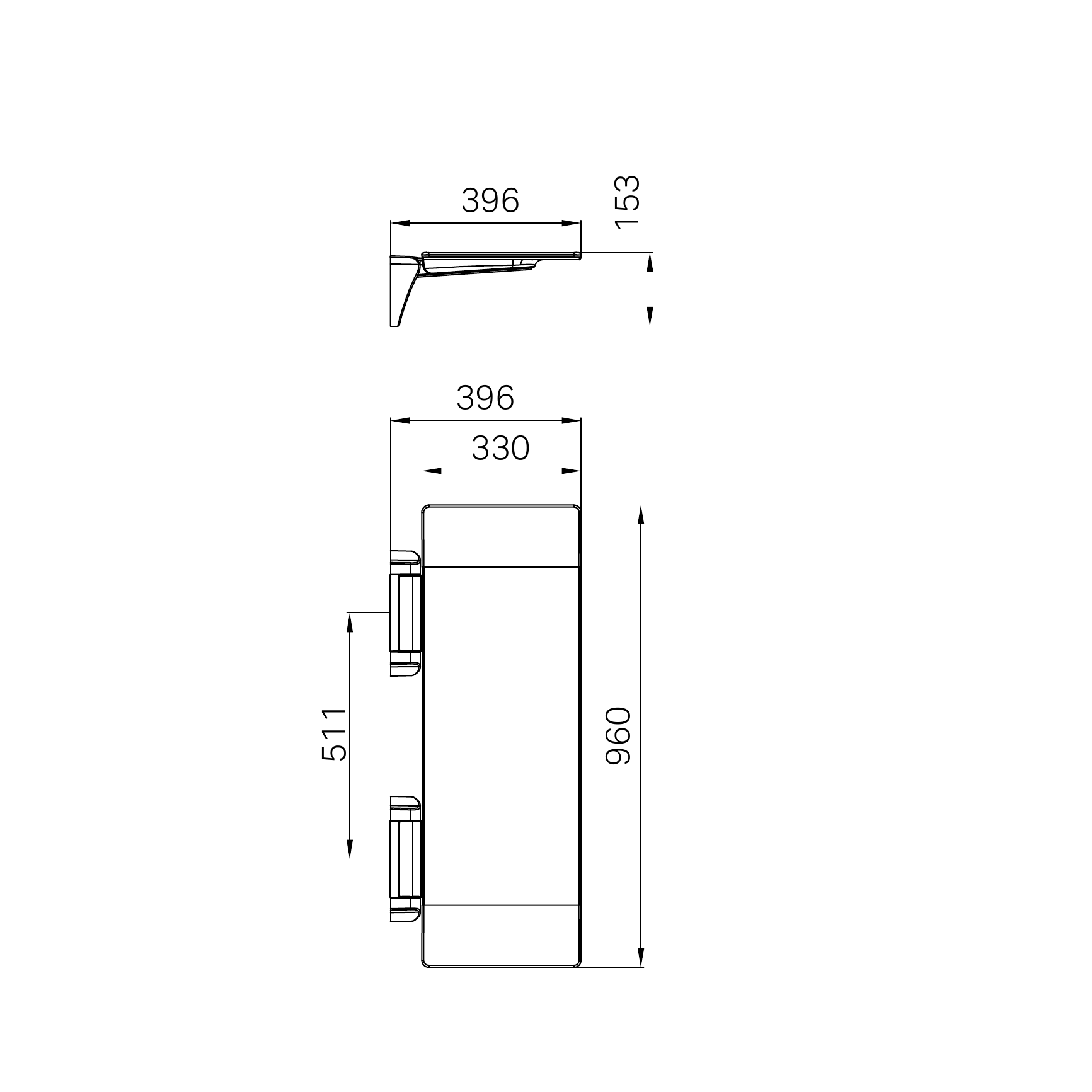 Nero Mecca Care Shower Seat 960mm X 330mm Gun Metal