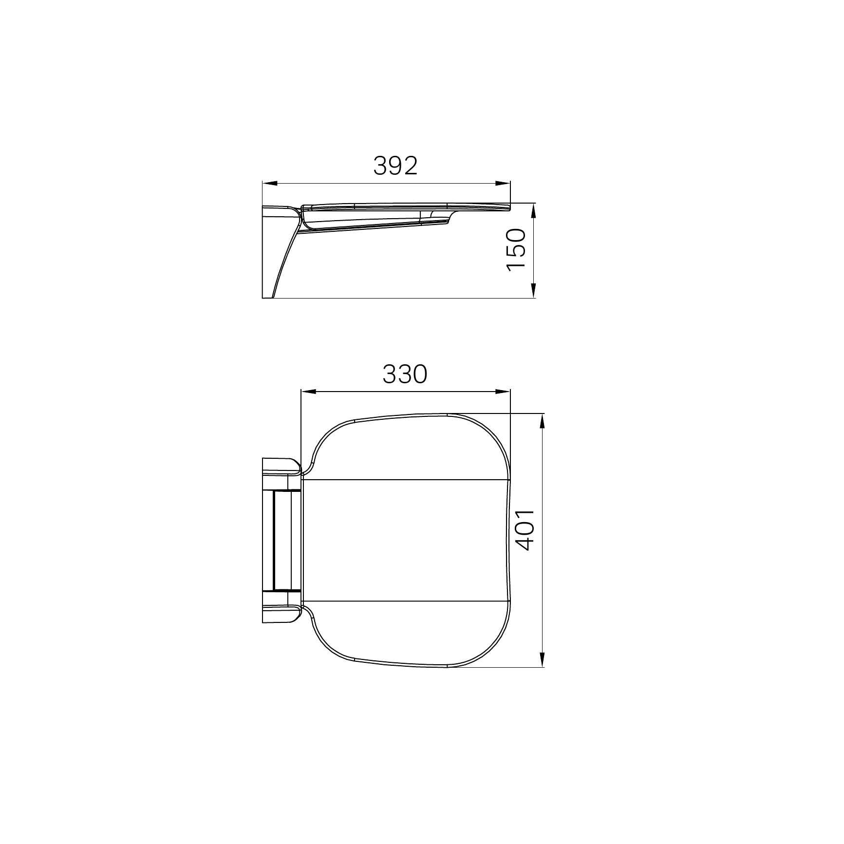 Nero Mecca Care Shower Seat 400mm x 330mm Brushed Nickel