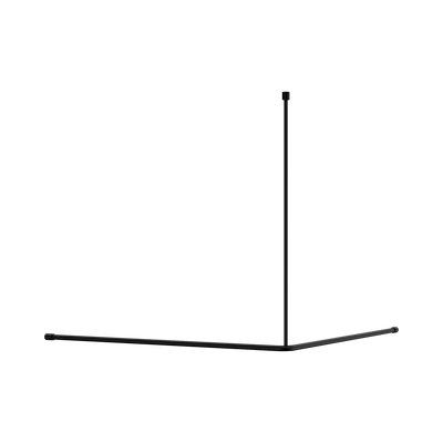 Nero Mecca Care Curtain Rail 1200x1200mm 90 Degree Matte Black