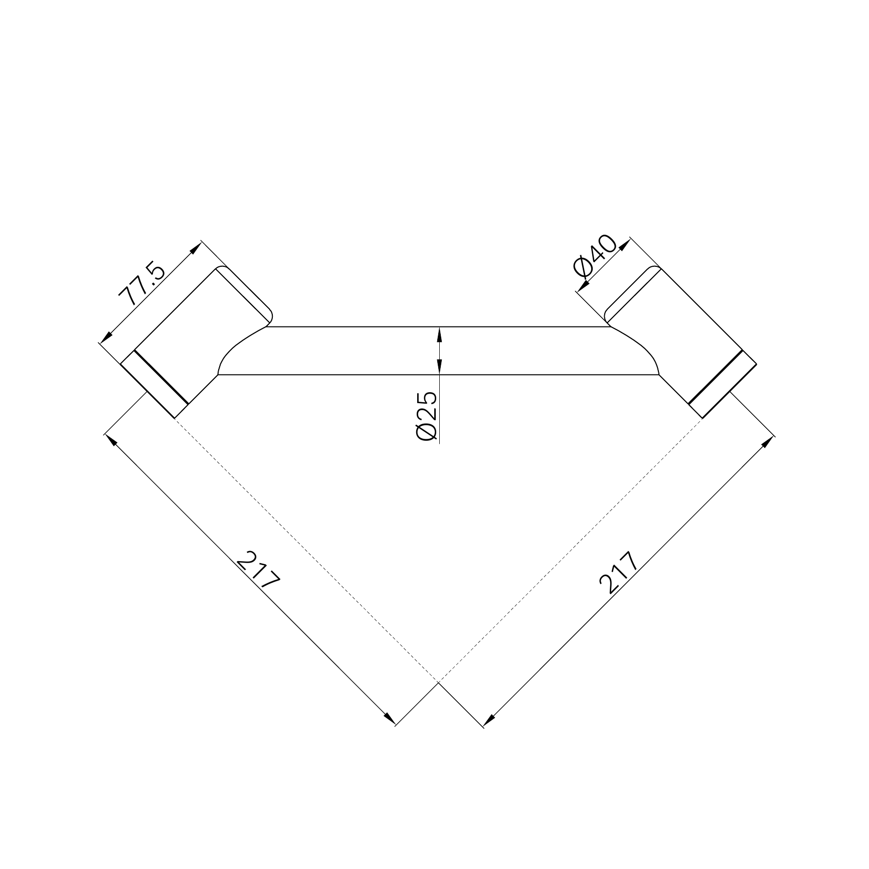 Nero Mecca Care 25mm Footrest Corner Grab Rail 215mm Gun Metal