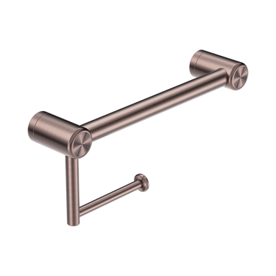 Nero Mecca Care 25mm Toilet Roll Rail 300mm Brushed Bronze