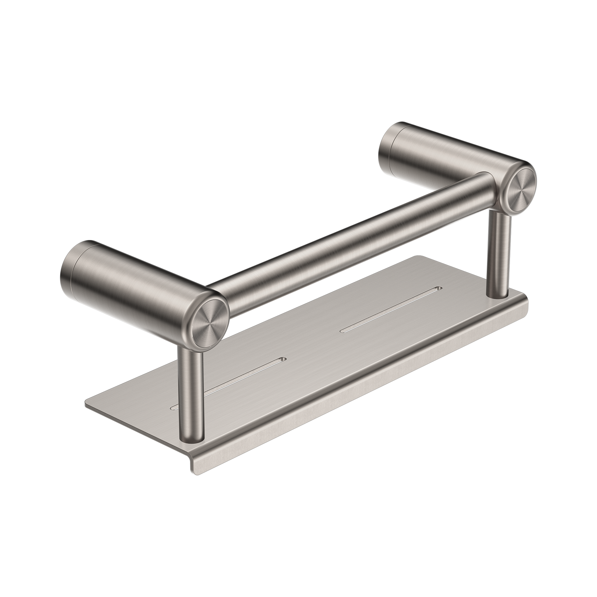 Nero Mecca Care 25mm Grab Rail With Shelf 300mm Brushed Nickel
