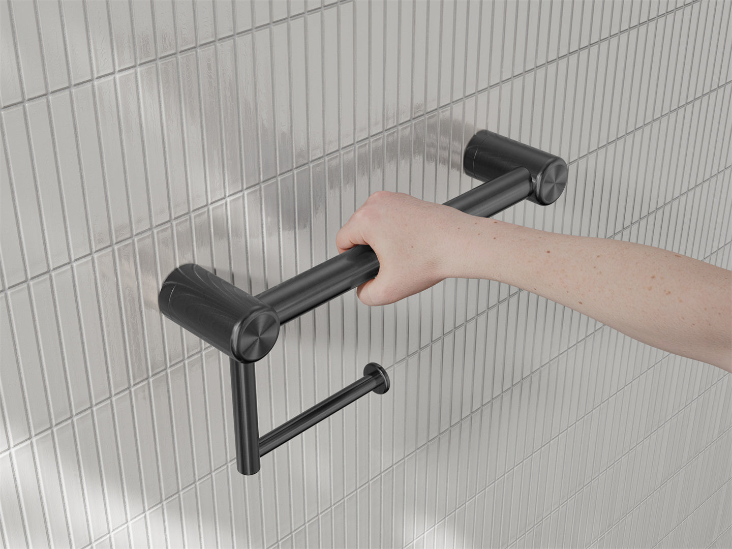 Nero Mecca Care 25mm Toilet Roll Rail 300mm Gun Metal