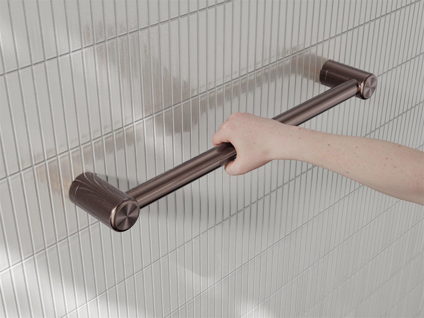 Nero Mecca Care 25mm Grab Rail 450mm Brushed Bronze