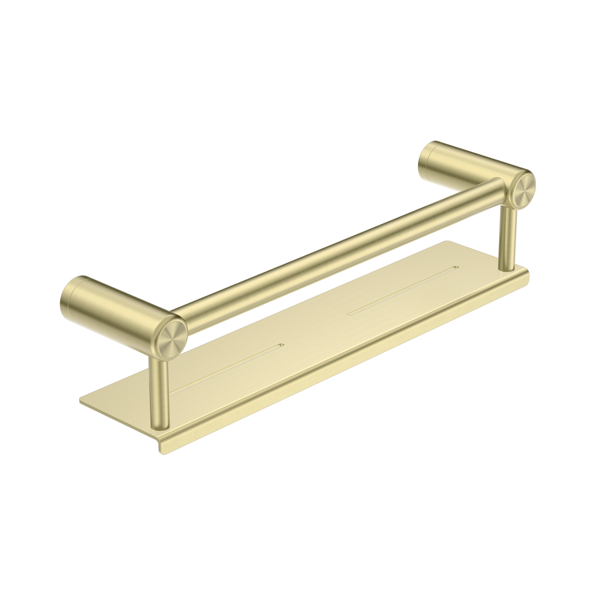 Nero Mecca Care 25mm Grab Rail With Shelf 450mm Brushed Gold