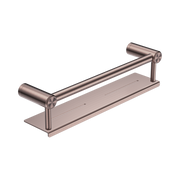 Nero Mecca Care 25mm Grab Rail With Shelf 450mm Brushed Bronze