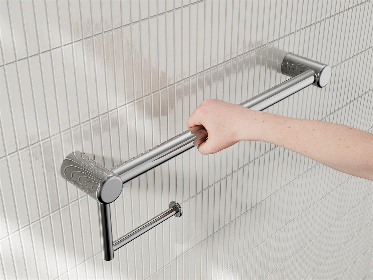 Nero Mecca Care 25mm Toilet Roll Rail 450mm Chrome