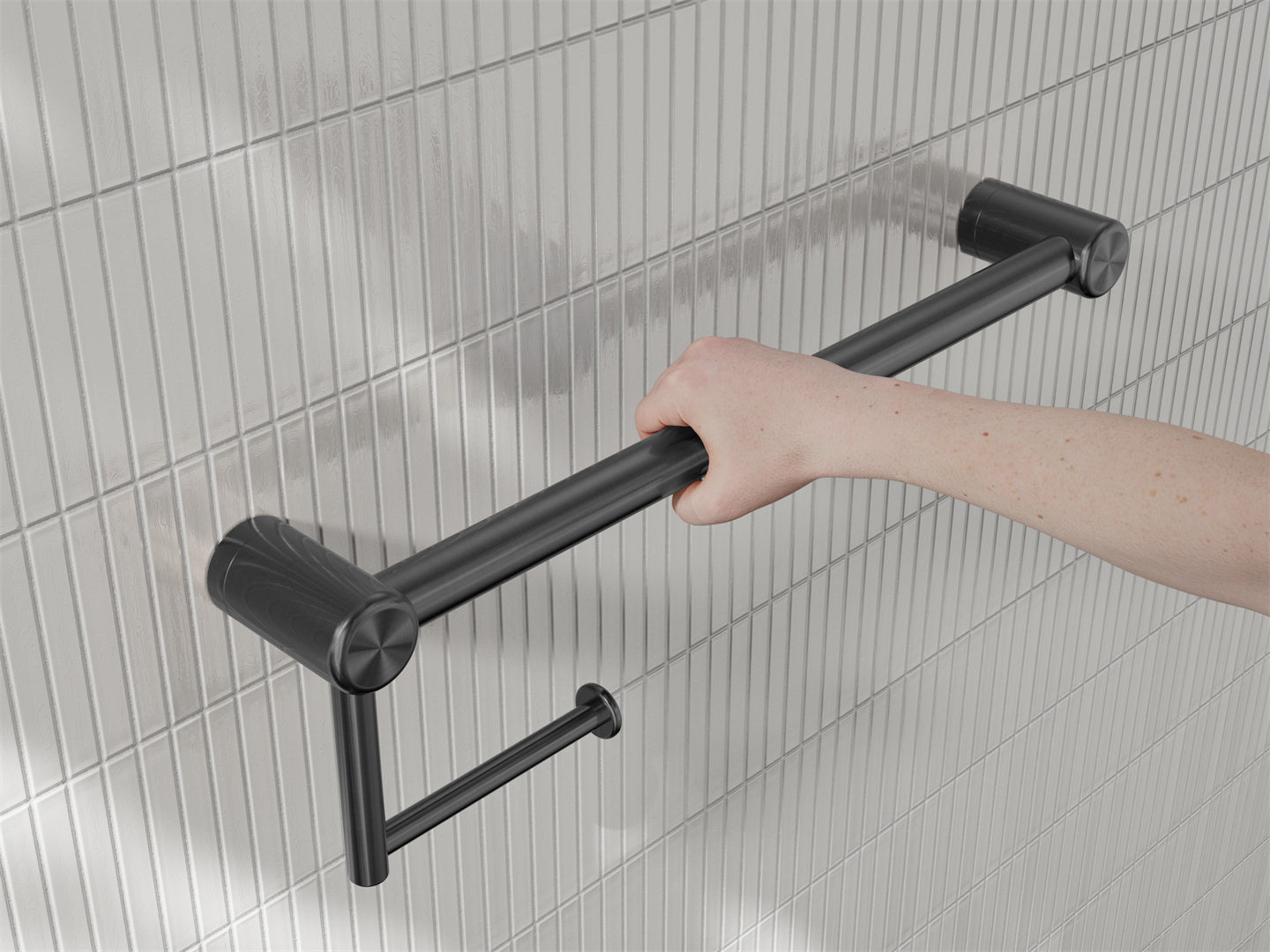 Nero Mecca Care 25mm Toilet Roll Rail 450mm Gun Metal