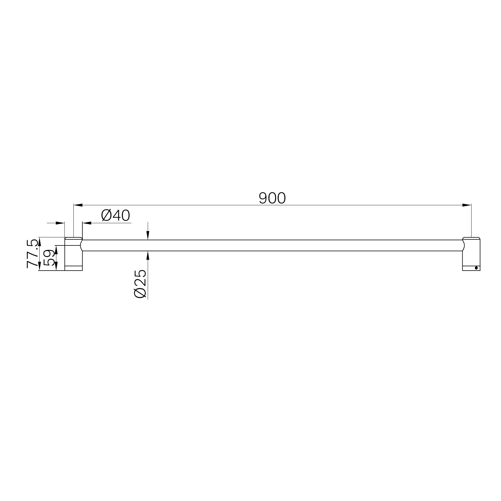 Nero Mecca Care 25mm Grab Rail 900mm Brushed Nickel