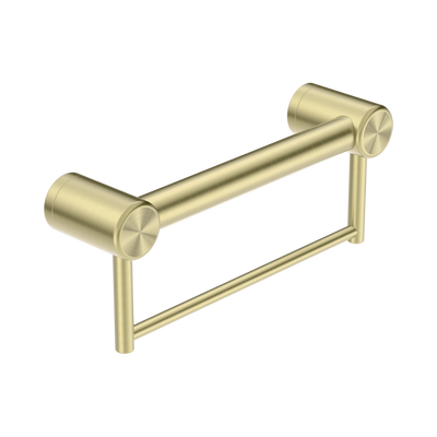 Nero Mecca Care 32mm Grab Rail With Towel Holder 300mm Brushed Gold