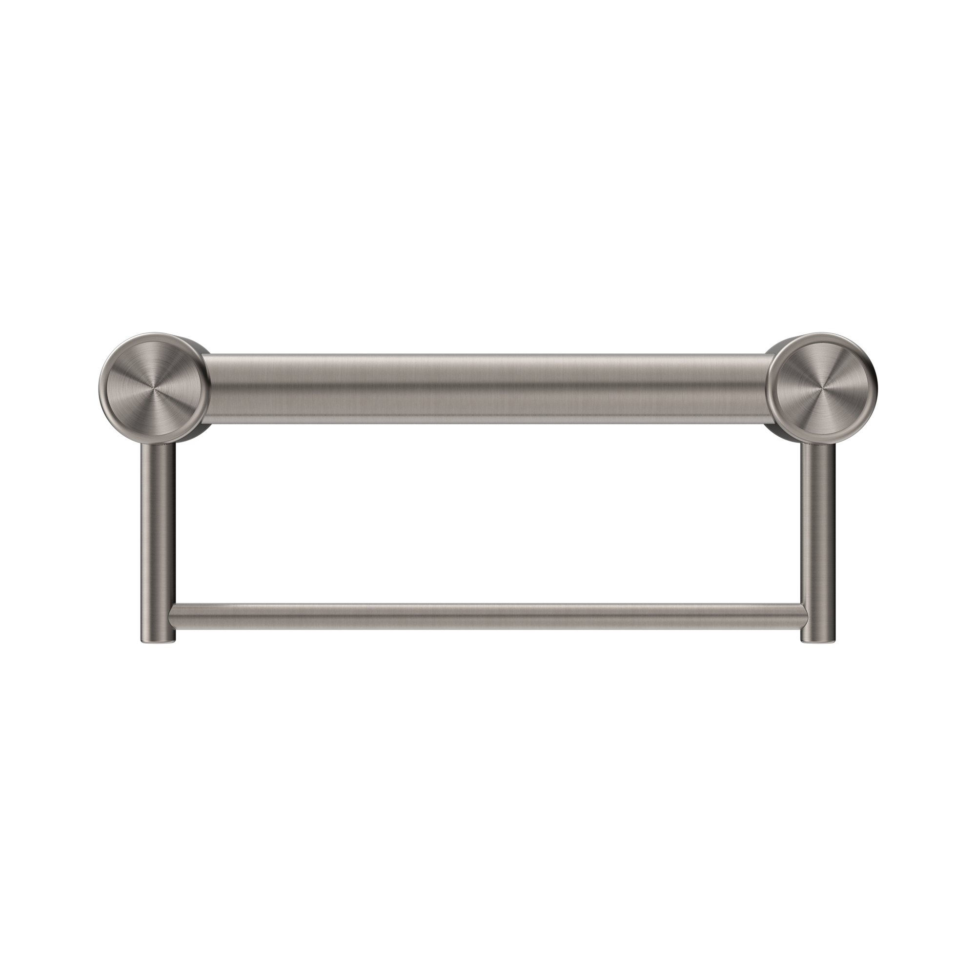 Nero Mecca Care 32mm Grab Rail With Towel Holder 300mm Brushed Nickel