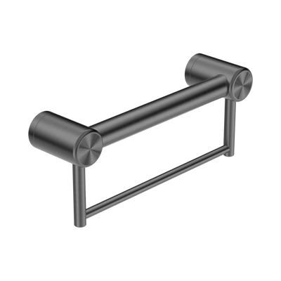Nero Mecca Care 32mm Grab Rail With Towel Holder 300mm Gun Metal
