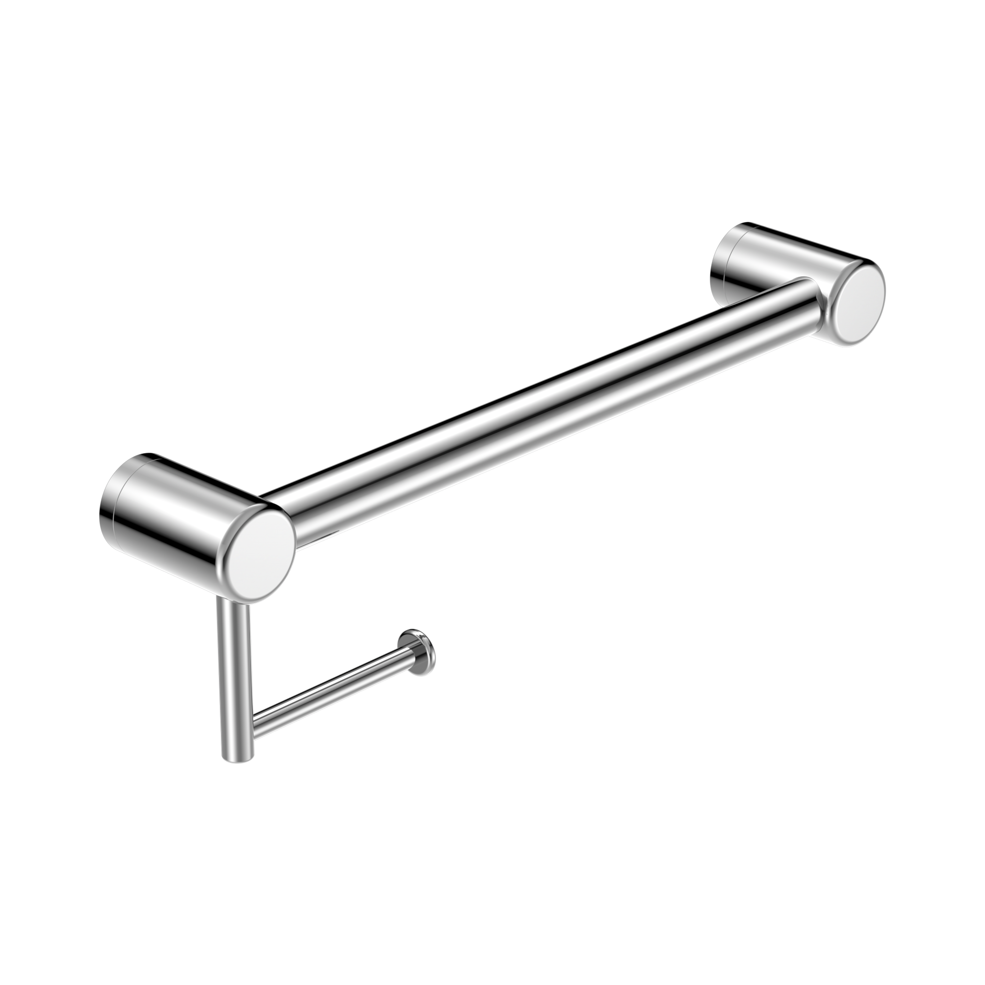 Nero Mecca Care 32mm Grab Rail With Toilet Roll Holder 450mm Chrome
